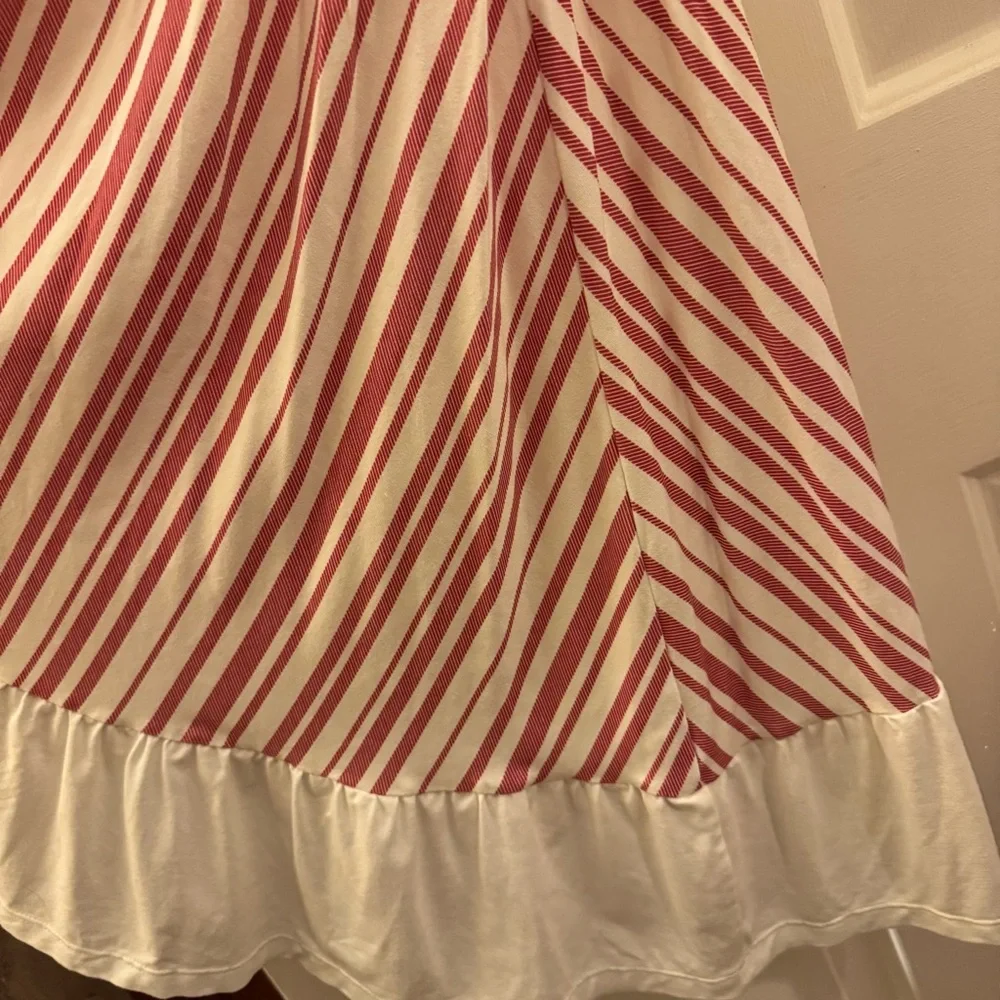 WILDLING 2T* -3T Girls Peppermint Striped Maxi Lounge Dress Red & White w Ruffle